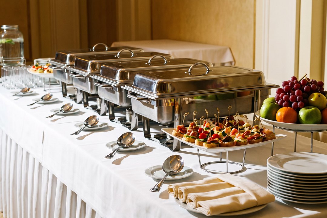 Professional catering service setup